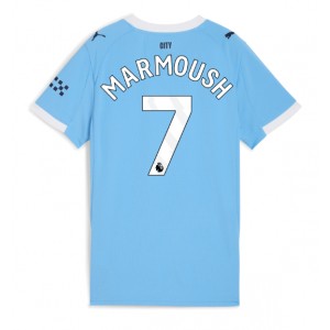 Manchester City Omar Marmoush #7 Jalkapallovaatteet Naisten Kotipaita 2025-26 Lyhythihainen